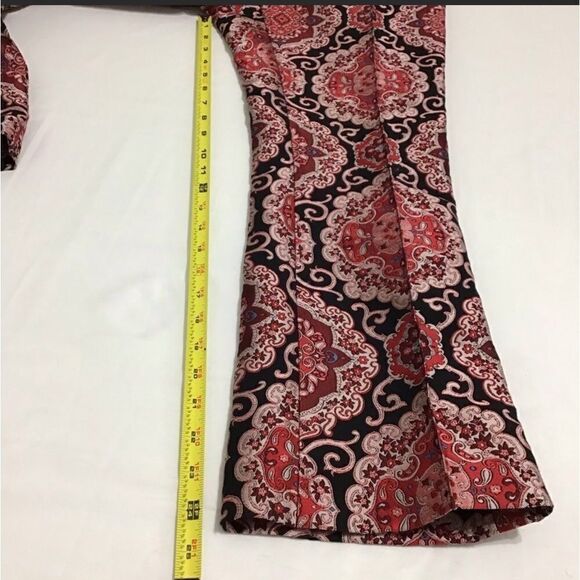 kate spade Red Runway Medallion Jacquard Kick Flare Leg Trousers Size 0 - Picture 5 of 8